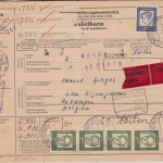 BRD - 6x2 M. Bed. Deutsche Eilboten-Paketkarte (3 Stck.) n BELGIEN Burgsteinfurt