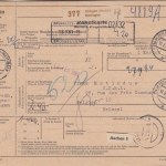 BRD - 3x80 Pfg. Heuss II Paketkarte n. BELGIEN Eßlingen-Mettingen - Brüssel 1961