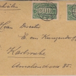 DR-Infla - 2x300 M. Queroval Einschreibebrief Rastatt - Karlsruhe 12.7.23