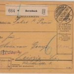 DR-Infla - Bernsbach 18.9.23 hds. Gebührenvermerk Paketkarte n. Leipzig