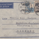 Niederl. Indien - 15+30 C. Wilhelmine Luftpostbrief Padang - Magdeburg 1935