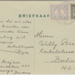 Niederl. Indien - 5+5 C. Ziffer wertstufengl. Mischfrankatur Karte Bandoeng 1929