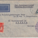 Niederl. Indien - Erstflug Tarakan Soerabaja Luftpostbrief n. Bussum 1937