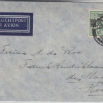 Niederl. Indien - 42 1/2 C. Flugpost/Überdruck Luftpostbrief Soerabaja 1936