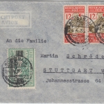 Niederl. Indien - 15 C. Wohlfahrt u.a. Luftpostbrief Soerabaja - Stuttgart 1935