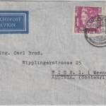 Niederl. Indien - 20+25 C. Wilhelmine Luftpostbrief n. ÖSTERREICH Bandoeng 1936