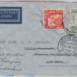 Niederl. Indien - 50 C. Wilhelmine u.a. Luftpostbrief Batavia - Den Haag 1935