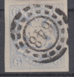 Bayern - 6 Kr. Wappen/geschn. blau breitrd. Prachtstück oMR 648 Bernau