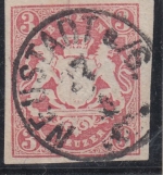 Bayern - Neustadt a/S 27/4 22mm-Zier-K1 3 Kr. Wappen/geschn.
