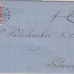 Bayern - oMR 530 HKS Trostberg 27/11 3 Kr Wappen/geschn. Brief n Tittmoning 1867