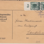 DR - Bonbruck ü. Vilsbiburg Landpost-Ra2 AK Brief n. Landshut 1938