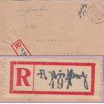 All.Bes. - Niederviehbach 14.5.46 Gebühr bezahlt Einschreibebrief n. Landshut