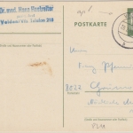 BRD - Velden 28.2.63 apt. Tagesstempel 10 Pfg. Ganzsache n. Grünwald