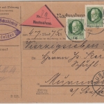 Bayern - 3x5 Pfg. Ludwig Nachnahmekarte Eggenfelden - Murnau 1914