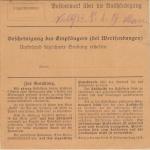 Bayern - Pfarrkirchen 6. FEB 19 K2 (Besonderheit) unfreie Paketkarte n. Tann