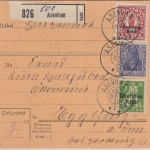 DR-Infla - Asenham 1920 Paketkarte n. Egglfing