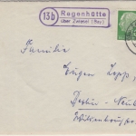 BRD - (13b) Regenhütte ü. Zwiesel Landpost-Ra2 Brief n. Berlin 1958