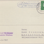 BRD - (13b) Zwieslerwaldhaus ü. Zwiesel Landpost-Ra2 Karte n. Merkstein 1961