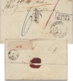 Preussen - Forste (Forst) 1854, Ra2 a. Paketbegleitbrief (Muster ohne Wert !)