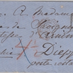 Preussen/Frankreich - Boitzenburg 20/9 Ra2 Portobrief n. Dieppe postlagernd 1861