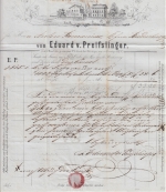 Bayern - 3 Kr. Wappen/geschn. Chargebrief OPA Regensburg 2. JUN 1869 Briefkopf !