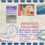 Niederlande - LH-Erstflug Dakar Sao Paulo 1.11.1981 Zuleitungspost Ballonvaart