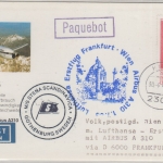 Schweden - LH-Erstflug FFM Wien Airbus A310 Zuleitungspost/Schiffspost 1.7.1983
