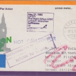 Island - LH-Erstflug London München Airbus A300 Zuleitungspost 27.5.1980