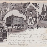 Bayern/Pfalz - Frankenthal Hotel Cafe Restaurant Luitpold sw-Mehrbildlitho 1897