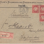 Bayern - 3x10 Pfg. Wappen Einschreibebrief Kirchheimbolanden - Weißenstein 1897