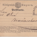 Bayern - Grünstadt 12/5 HKS 2 Kr. Ganzsachenkarte n. Braunschweig 1875
