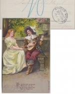 Bayern - Rockenheim K1 + Bahnpost Bingen Worms Zug 369 Karte Nachporto 1904