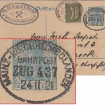 DR - Mainz Kirchheimbolanden Bahnpost Zug 437 Ganzsache Wörrstadt - Vilseck 1921