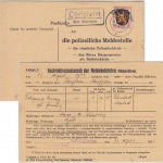 FZ/Allg. - Obrigheim ü. Grünstadt Landpost-Ra2 polizeiliche Meldekarte 1946