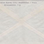 BRD - Frankenthal (Pfalz) Aushilfs-R-Zettel Einschreibebrief n. Bonn 1964