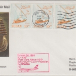 Sudan - LH-Erstflug Karthoum FFM Airbus A310 28.3.1984 4x10 Pia. Segelboot