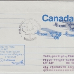 Kanada - LH-Erstflug Vancouver FFM DC10 15.5.1983 64 C. Aerogramme
