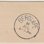 Bayern - Berg i.d.Pf. 26. JUL K1 Aufgabeschein f. Postanweisung n. Mörlheim 1882