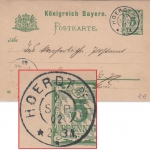 Bayern - Hoerdt Pfalz 2. SEP 02 K2 klar 5 Pfg. Ganzsache n. Dannstadt