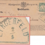 Bayern - Lingenfeld 2/5 grünblauer HKS 2 Kr. Ganzsache n. Maximiliansau 1875