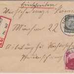 DR - Neupfotz 1934 Aushilfs-R-Zettel Einschreibebrief n. München