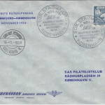 Grönland - SAS Erstflug Stromfjord - Kopenhagen 1954 Luftpostbrief 30 Ö. Eisbär