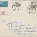 Grönland - 5 Kr. Aktisschiff Luftpost-Einschreibebrief/FDC Stromfjord 14.8.1958