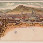 Bayern/Pfalz - Neustadt a/Hardt Ortsansicht Bahnhof Farblitho gelaufen 1899