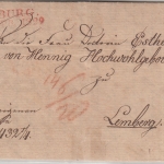 Thurn&Taxis/Galizien - Coburg 26. APR 1829 roter L2 Portobrief n. Lemberg