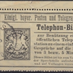 Bayern - 50 Pfg. Telefon-Billet Schwandorf 1908 Bogenecke