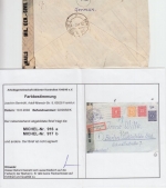 All.Bes./Kontrollrat - 6 Pfg. Ziffer Platte/OR u.a. Einschreibebrief Nürtingen
