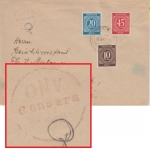 All.Bes./Kontrollrat - 45 Pfg. Ziffer u.a. Zensurbrief n TSCHECHIEN Rostock 1947