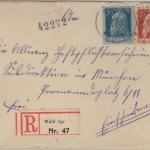 Bayern - 10+20 Pfg. Luitpold Einschreibebrief Wald - München 1912