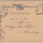 Bayern - Rocksdorf 17/9 HKS 5 Pfg. Ganzsache n. Nürnberg 1879